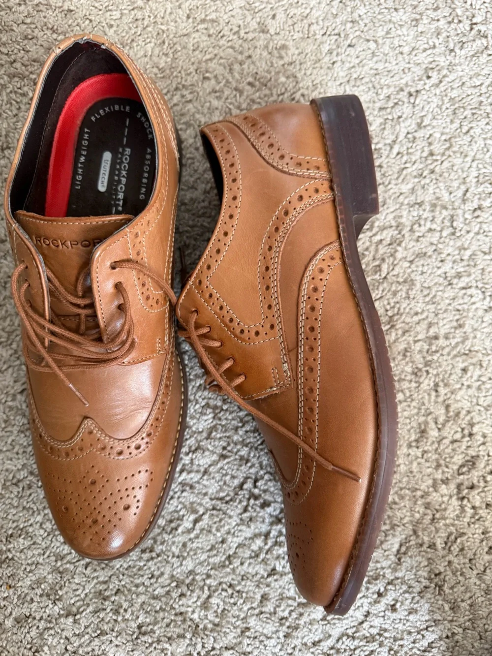 Rockport Men's Brown Leather Wingtip Oxfords